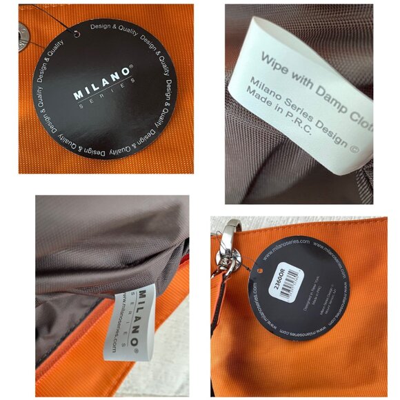 Milano Series Medium Size Orange Tote Bag - Picture 12 of 14